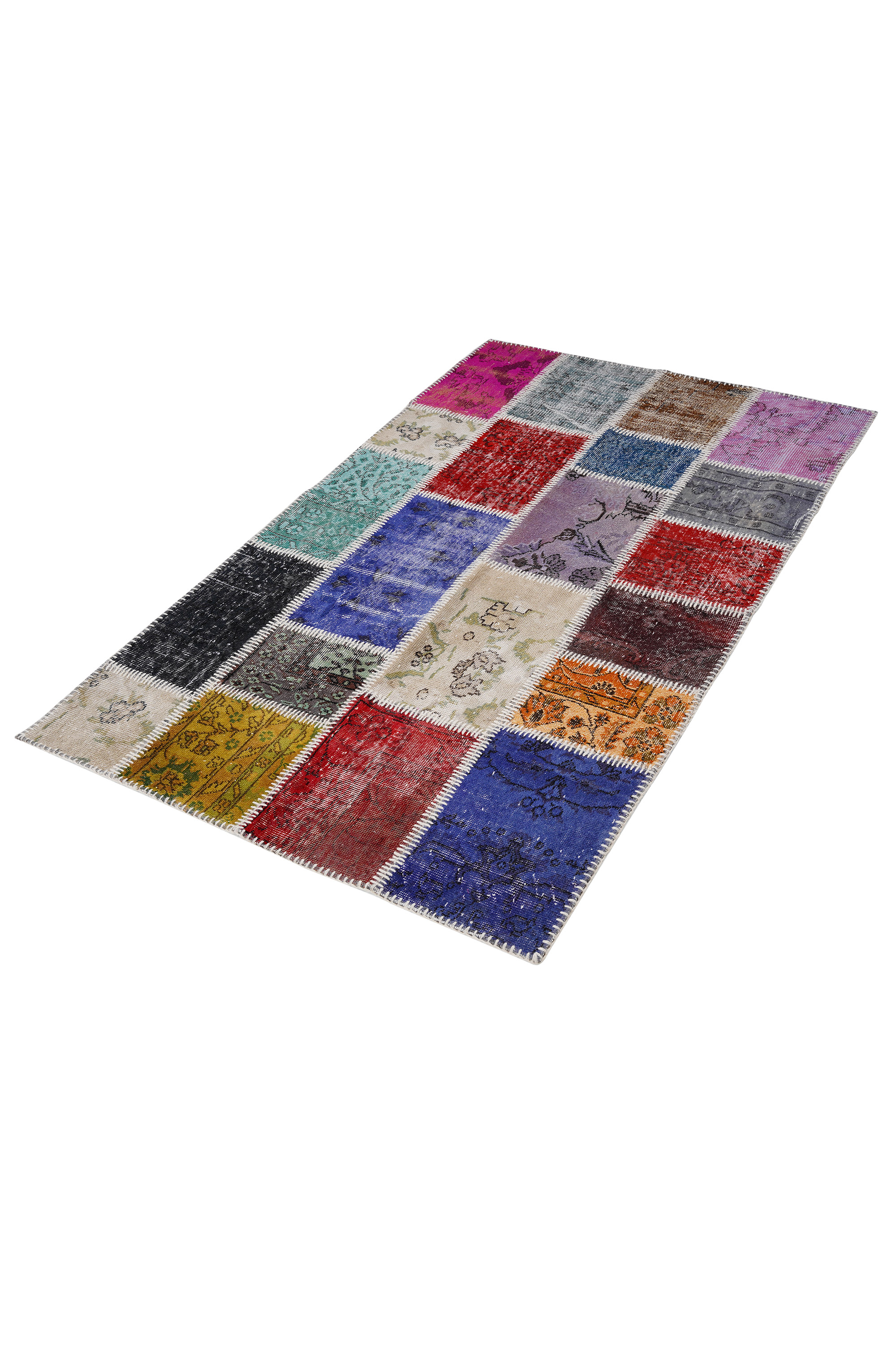 Naar Halı Patchwork El Yapımı Dekoratif Halı - Detay 8