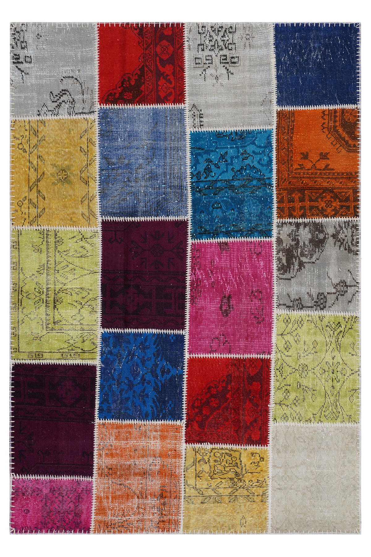 Naar Halı Patchwork El Yapımı Dekoratif Halı - Detay 9