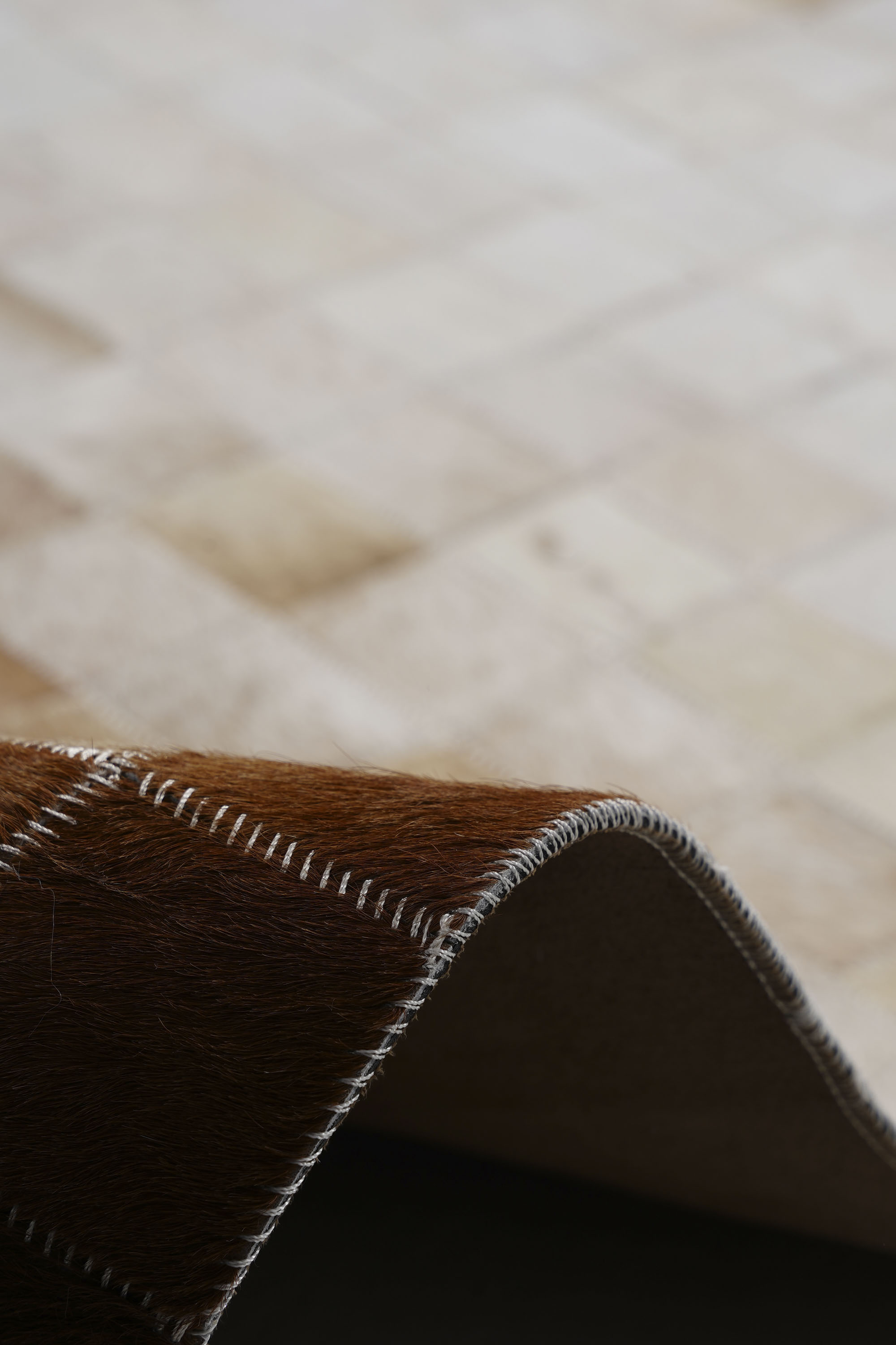 Naar Halı Tay Deri Patchwork El Yapımı Dekoratif Halı - Detay 7