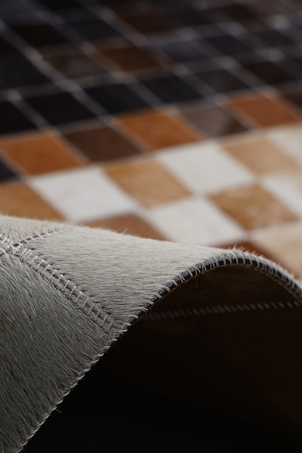 Naar Halı Tay Deri Patchwork El Yapımı Dekoratif Halı - Detay 6
