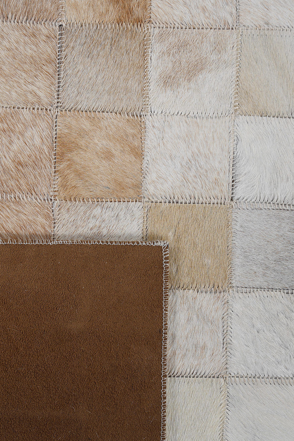 Naar Halı Tay Deri Patchwork El Yapımı Dekoratif Halı - Detay 3