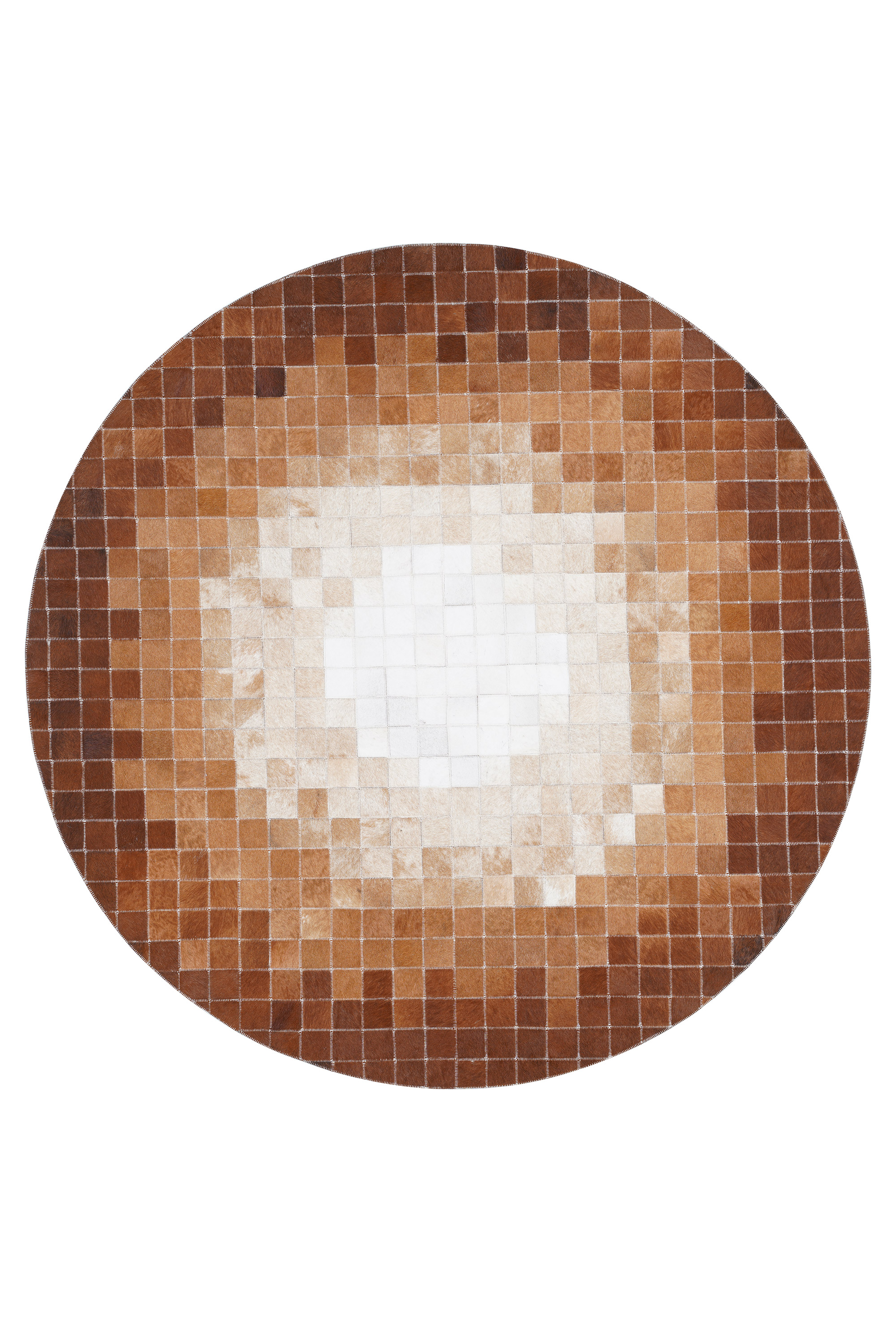 Naar Halı Tay Deri Patchwork El Yapımı Daire Halı - Detay 5