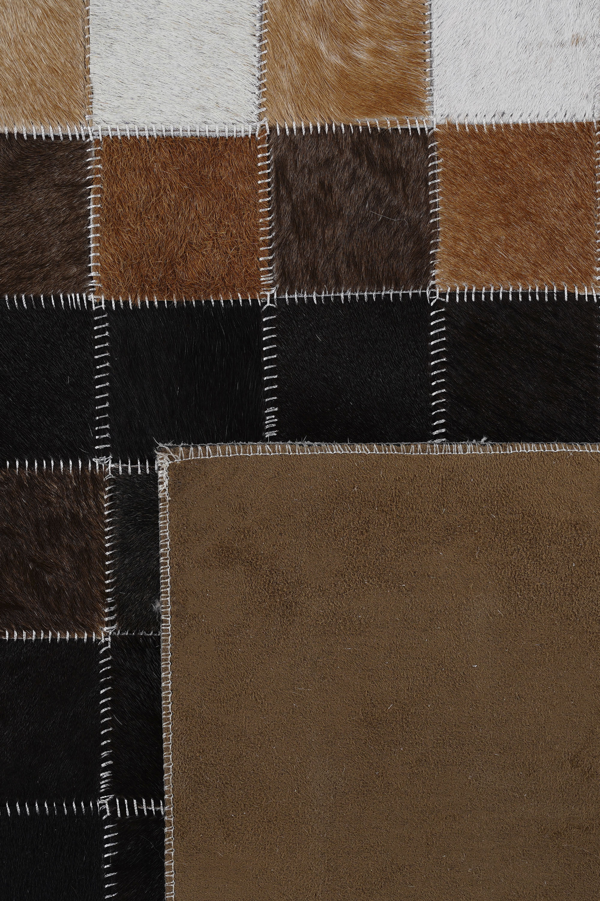 Naar Halı Tay Deri Patchwork El Yapımı Dekoratif Halı - Detay 3
