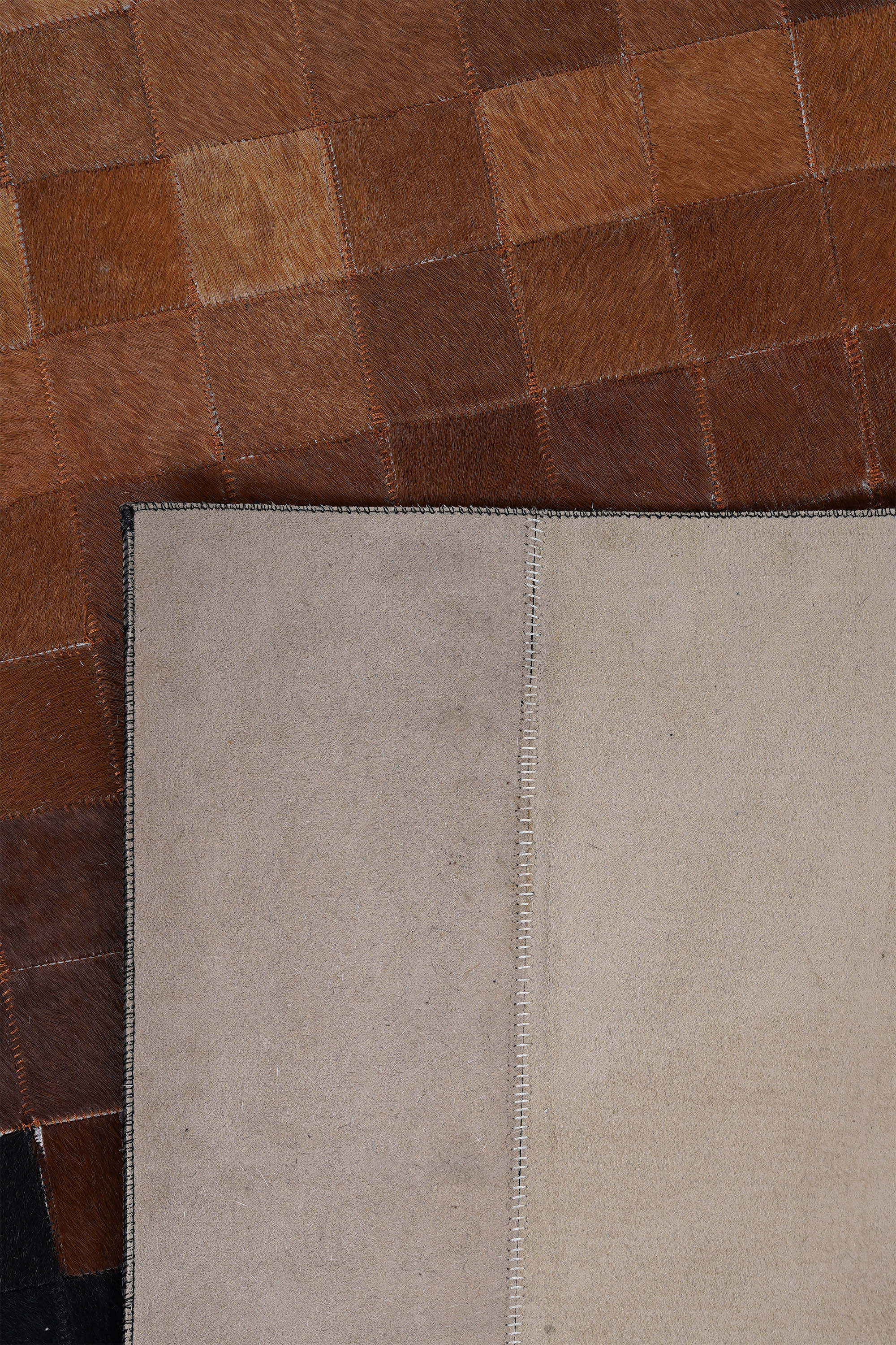 Naar Halı Tay Deri Patchwork El Yapımı Dekoratif Halı - Detay 6