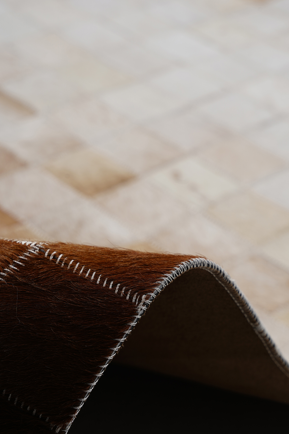 Naar Halı Tay Deri Patchwork El Yapımı Dekoratif Halı