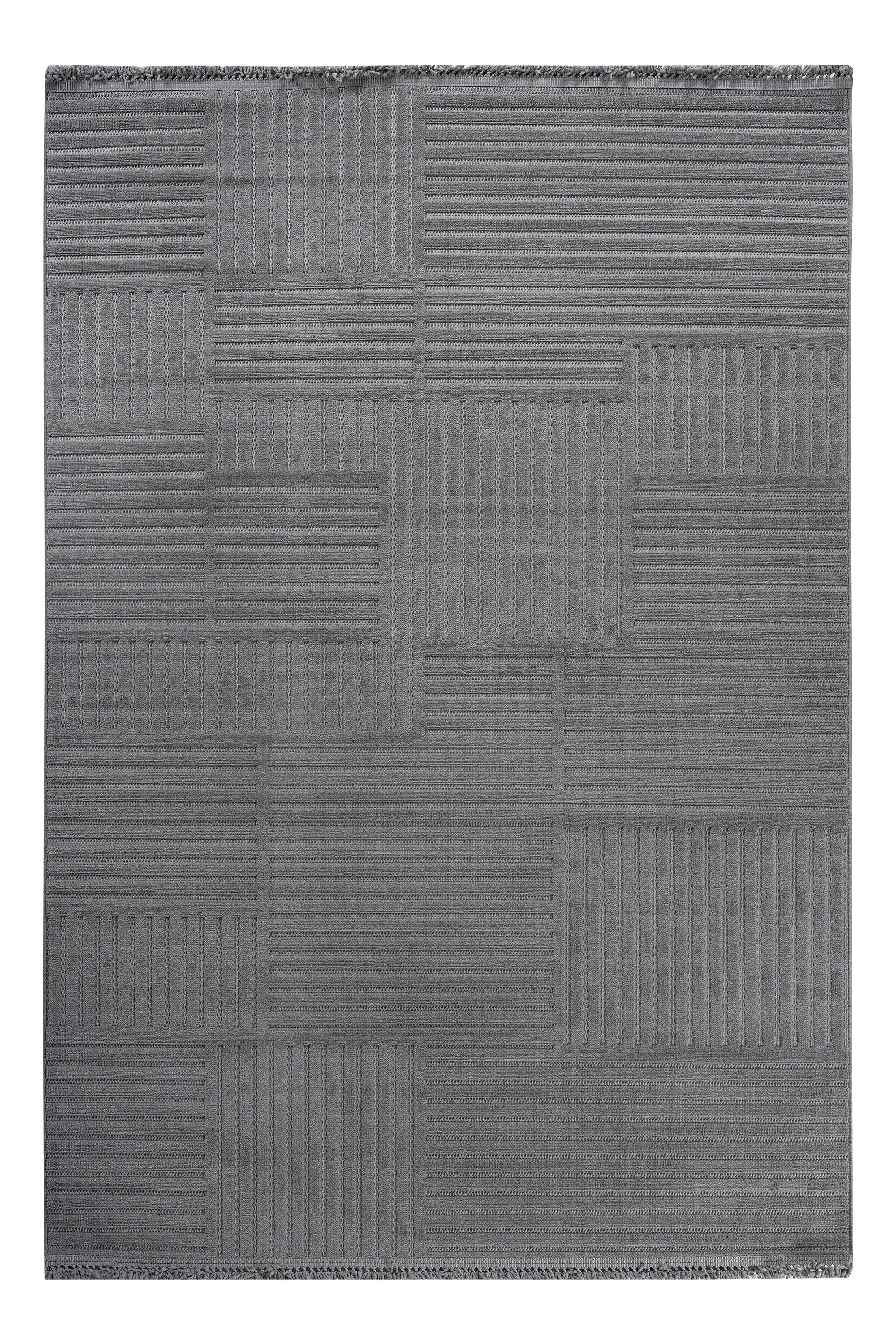 Prag 9202 Gri Geometrik Salon Halısı - Detay 6