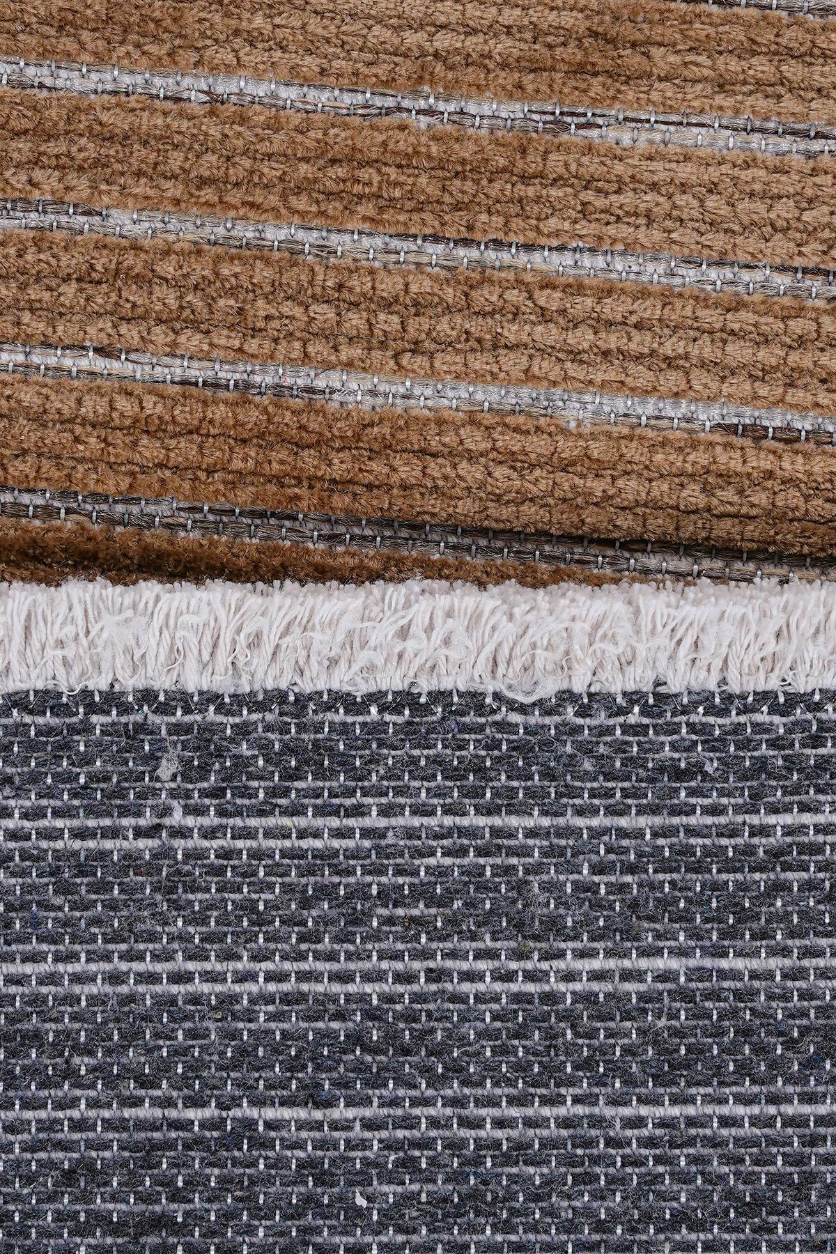 Ravi 1705A Vizon Kaymaz Taban Yıkanabilir Yumuşak Dokulu Kilim - Detay 5