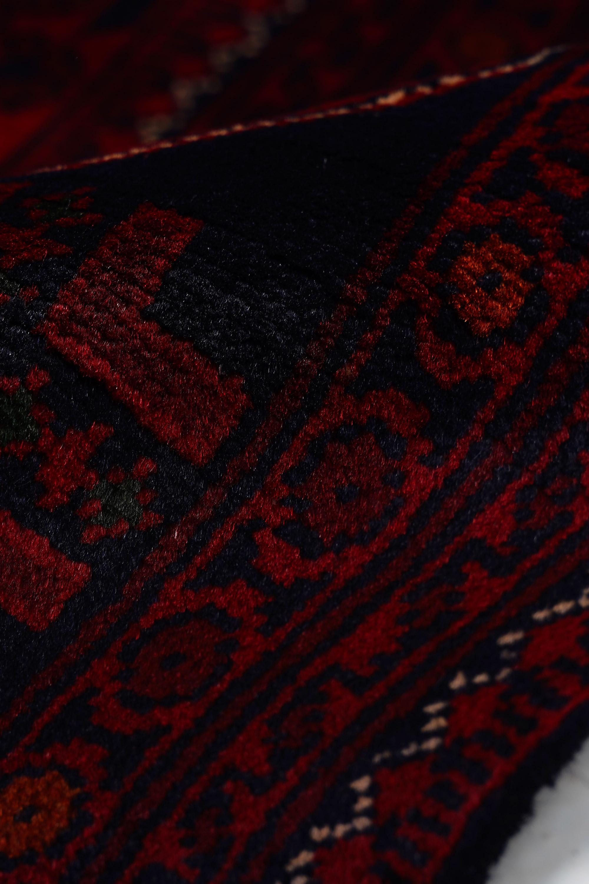 Afgan Khamyab El Dokuma Yün Halı - Detay 4