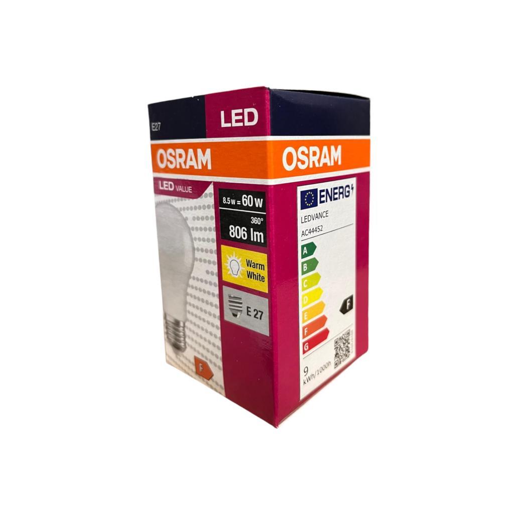 osram-ledvalue-8,5-watt-sari-isik-led-ampul-e27-klasik