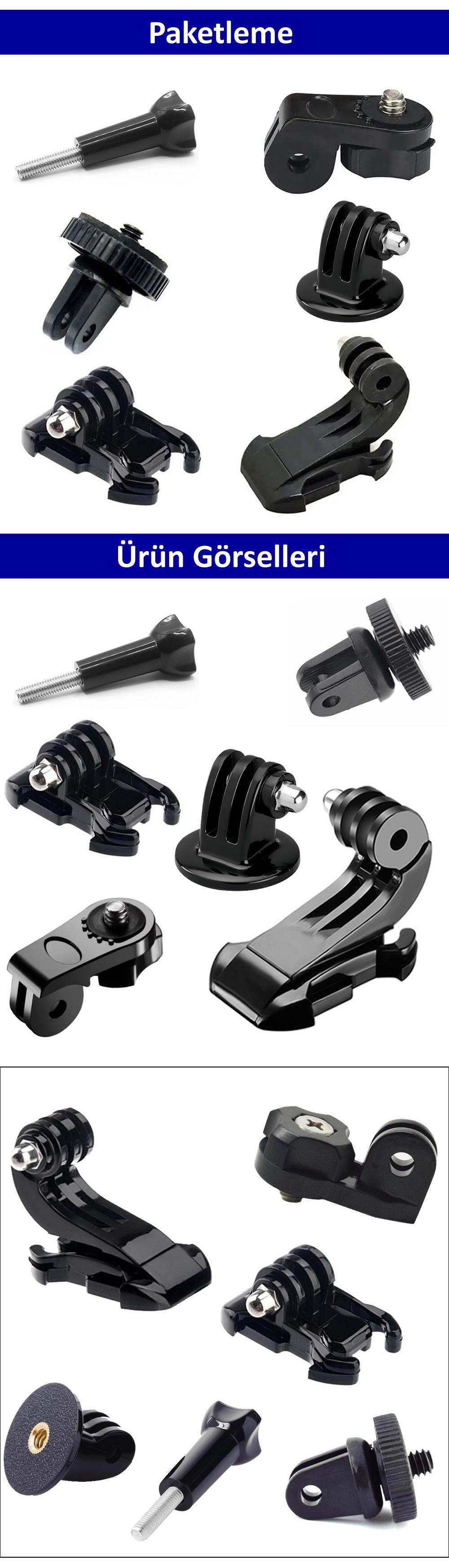Gplus GP6035VJHA 6 Parça Aksiyon Kamera Aksesuarlarıyla Uyumlu Dönüştürücü Çevirici Adaptör Paketi Adapter Set