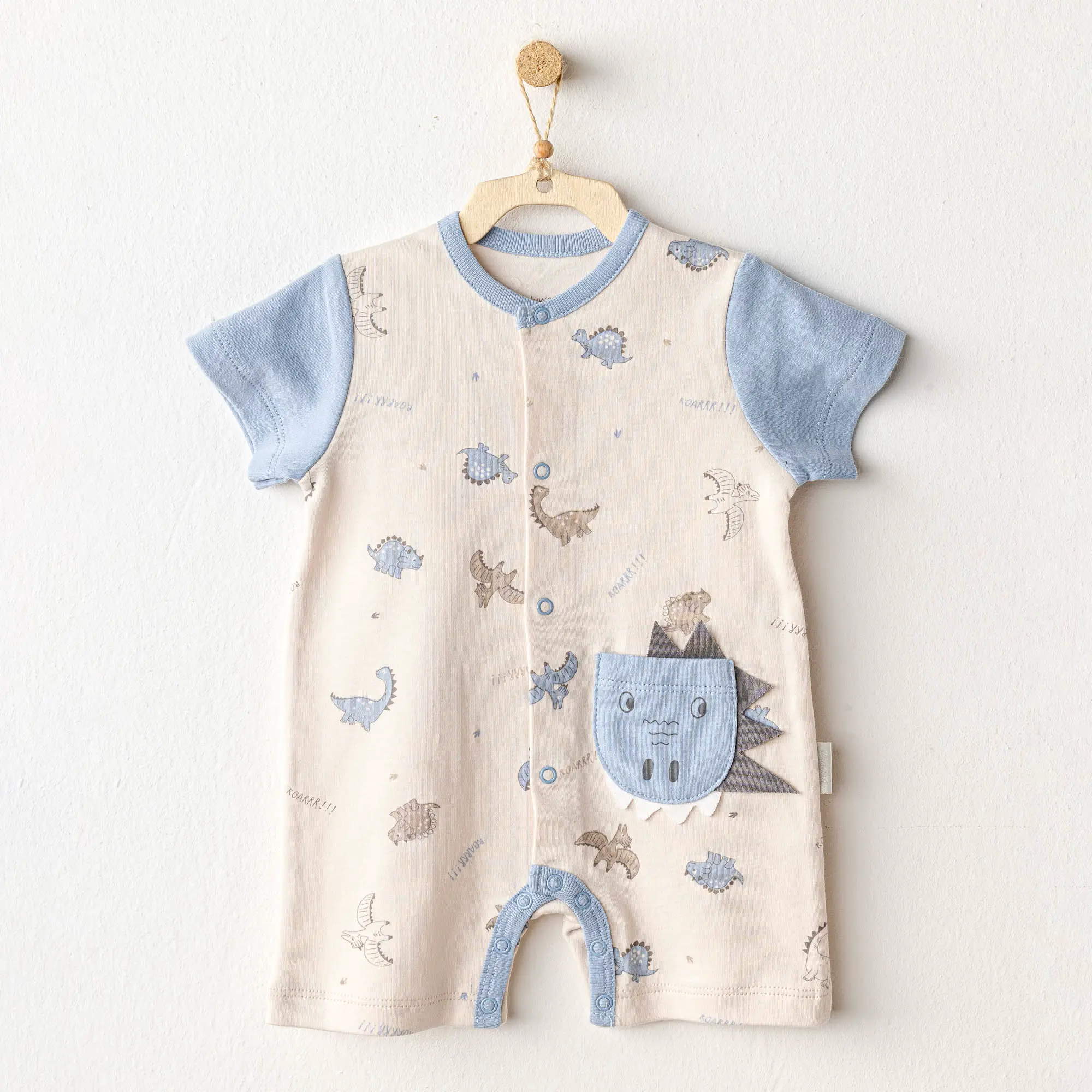 Andywawa AC25917 Romper Dino Bebek Tulum Beige