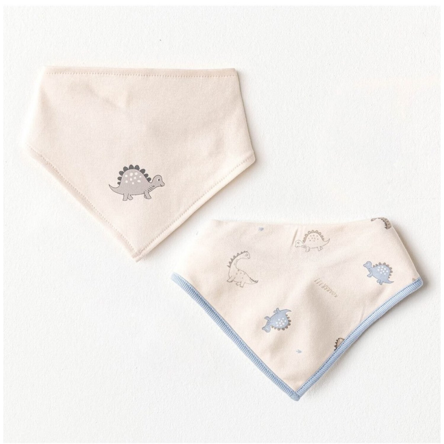 Andywawa AC25923 Bibs Dino 2'Li Bebek Fular Beige