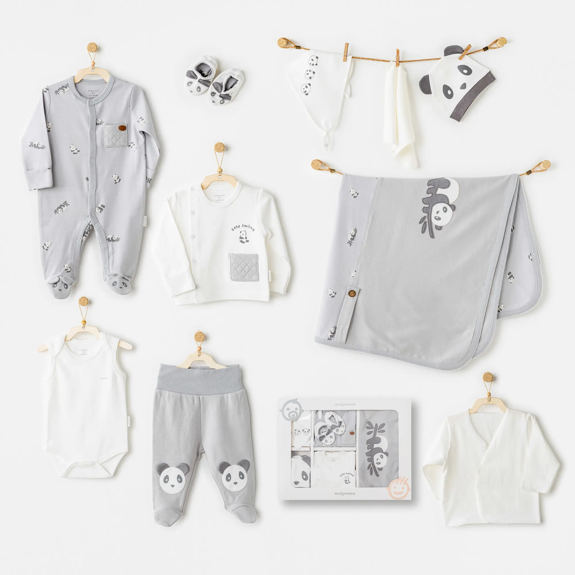 Andywawa AC26021 Keep Smiling 10'lu Hastane Çıkışı Grey