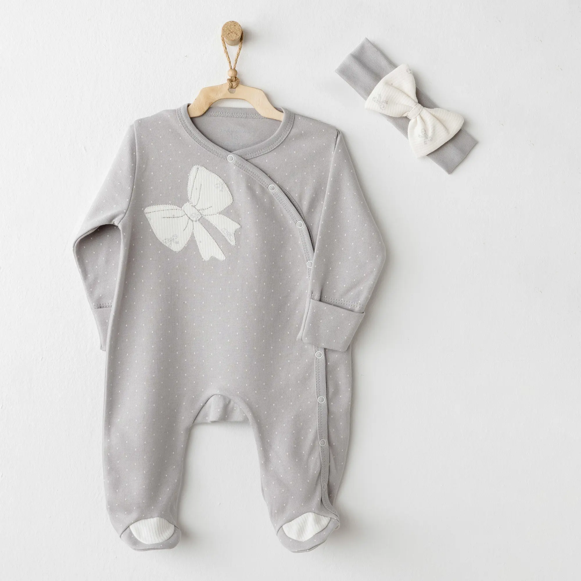 Andywawa AC26254 Baby Bow Bliss Tulum Takım Grey