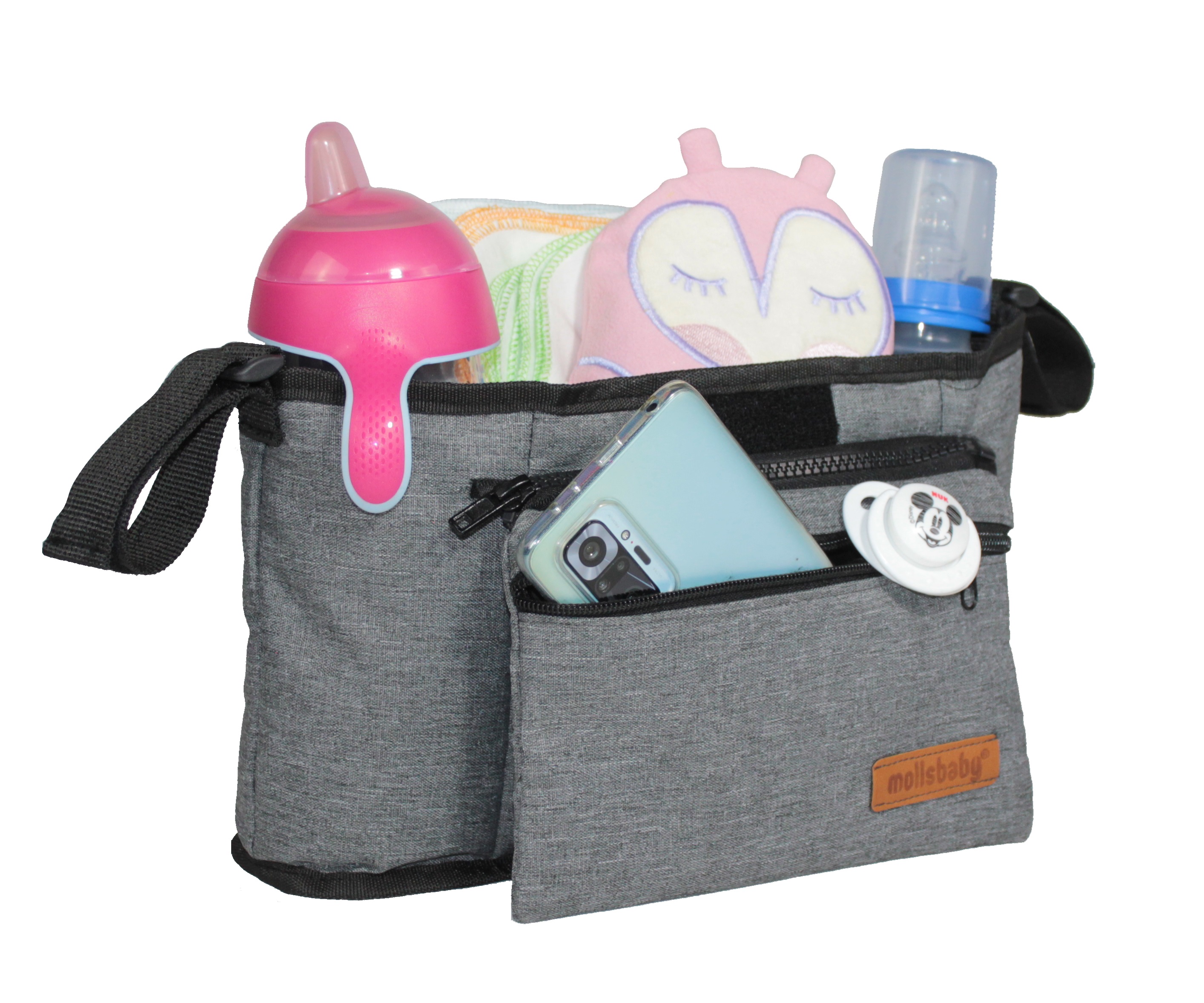 Babymol Molls Baby Bebek Arabası Organizer Çantası Gri