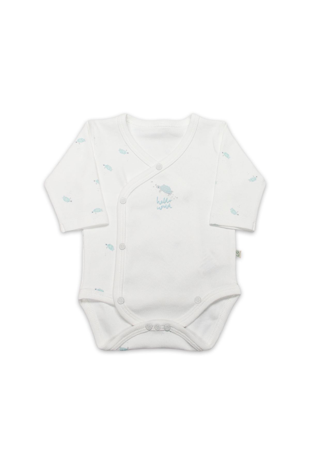 Bi̇style Kruvaze Body Uzun Kol Hello World 17109 Mint