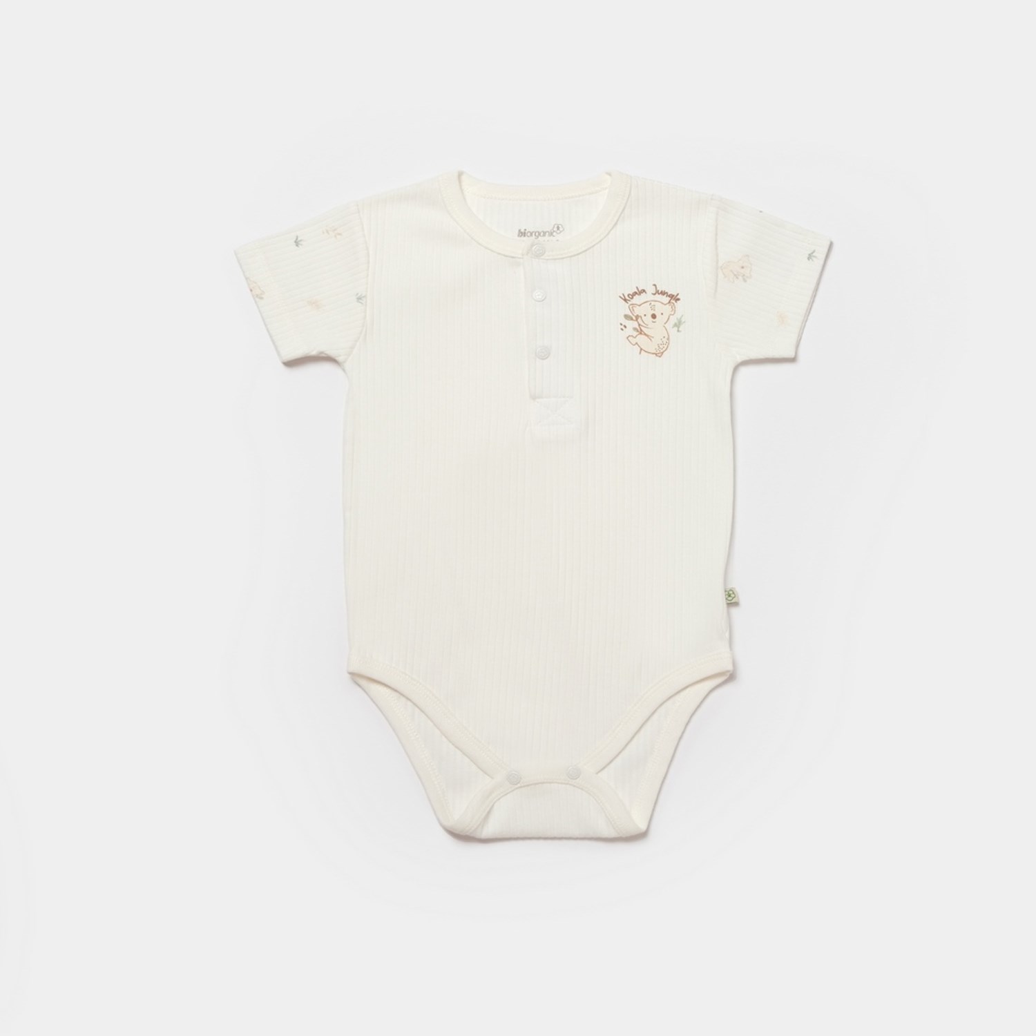 Bibaby Biorganic Koala Jungle Kısa Kol Bebek Body 56972 Mint