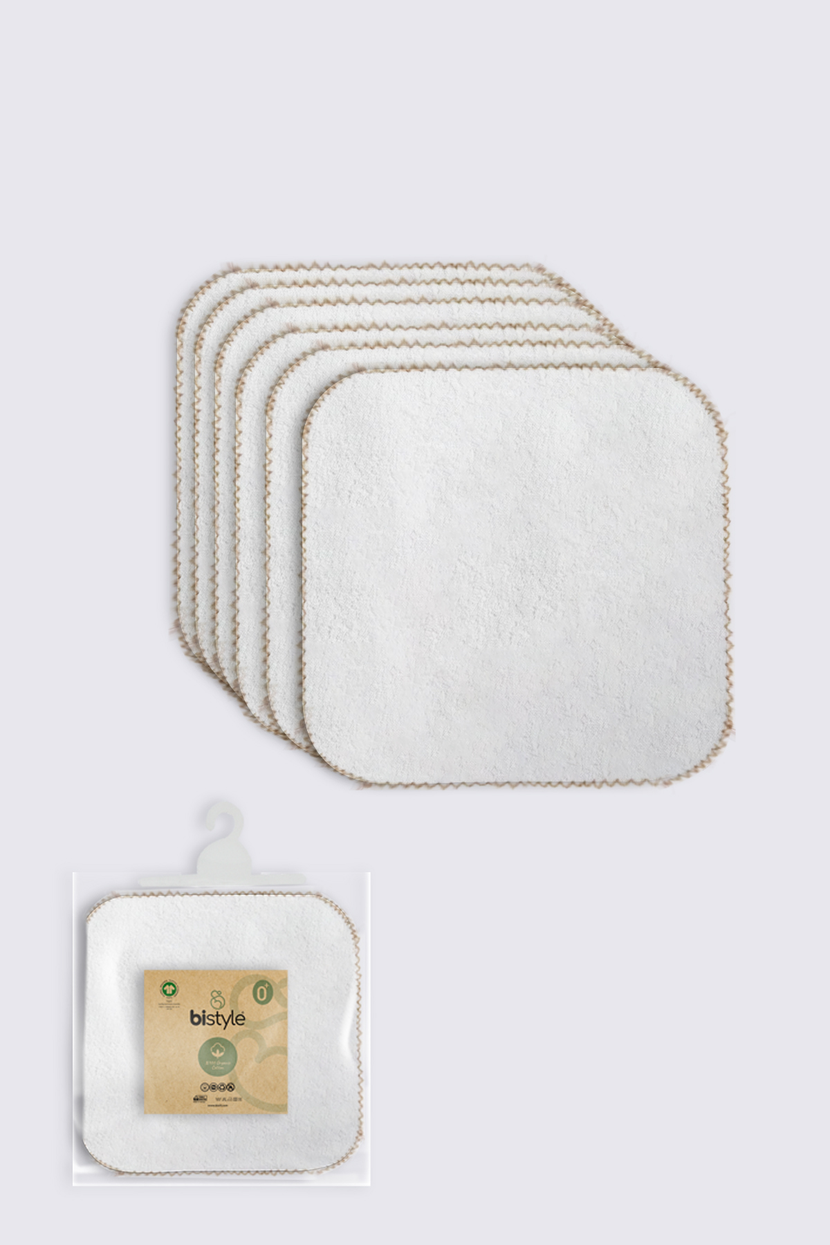 Bistyle Organik 28x28 6'Lı Havlu Mendil 90105 Ekru