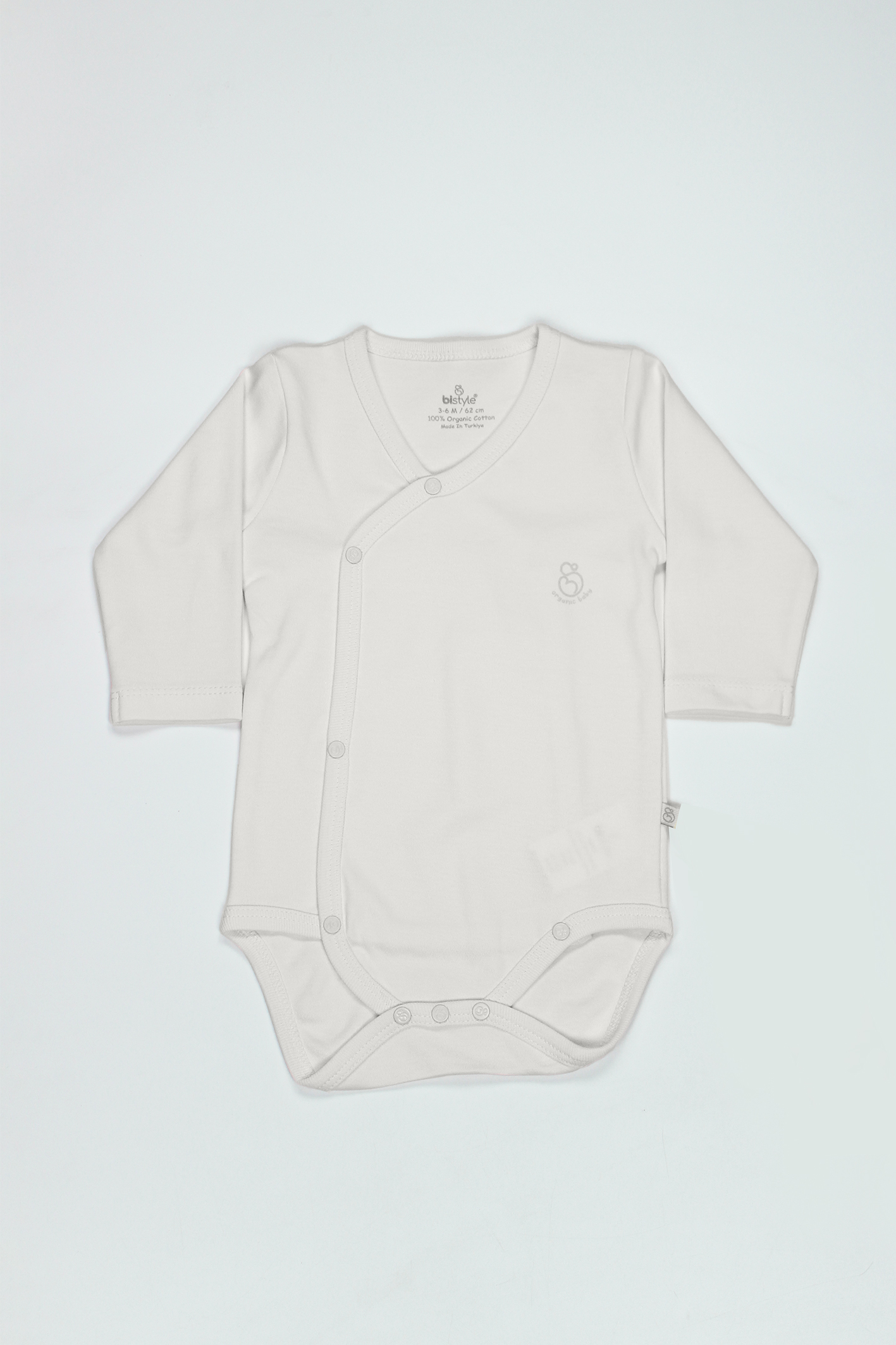 Bistyle Organik Natural Basic Style Kruvaze Uzun Kol Body BS17102 Ekru