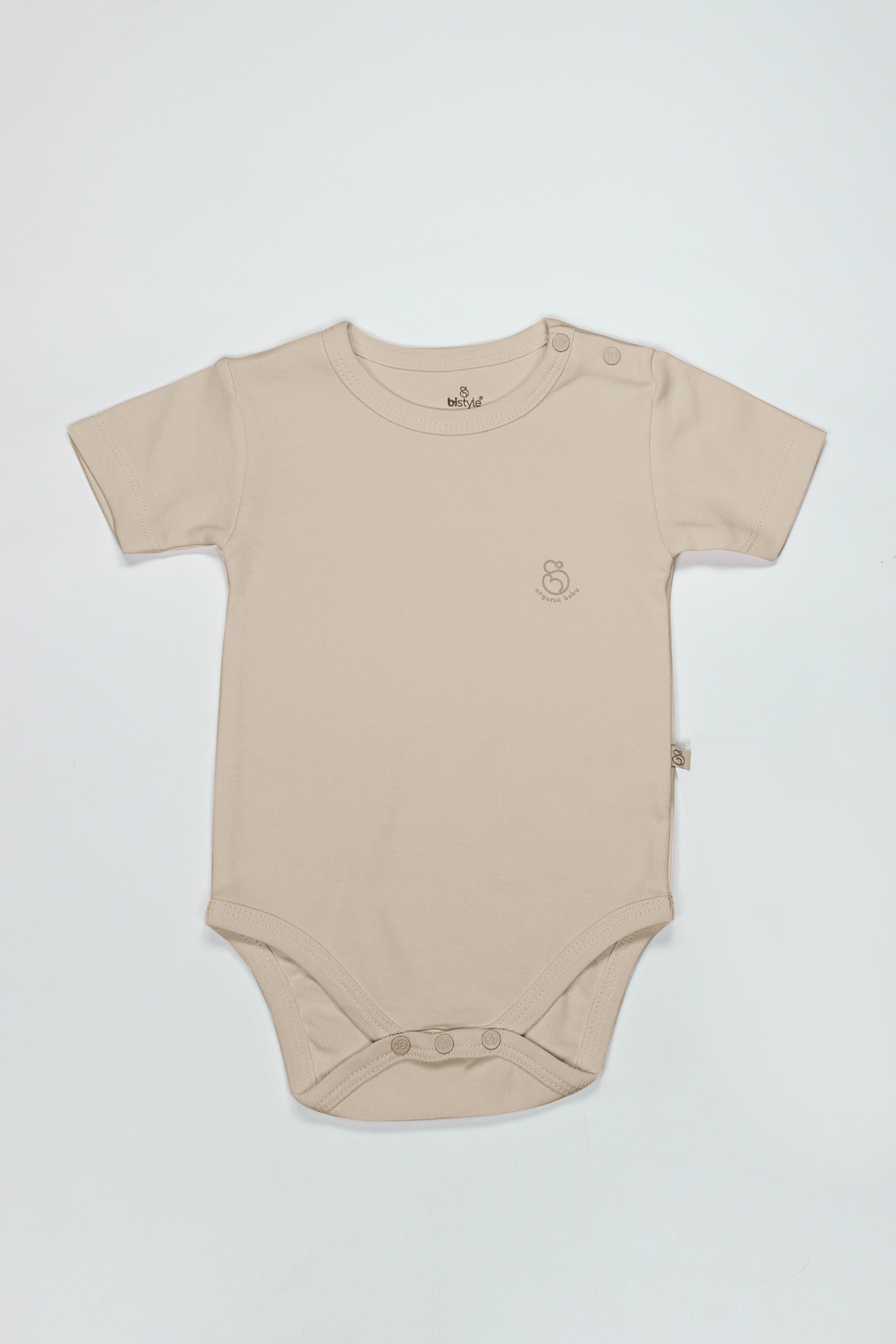 Bistyle Organik Natural Basic Style Yarım Kol Body BS17103 Bej