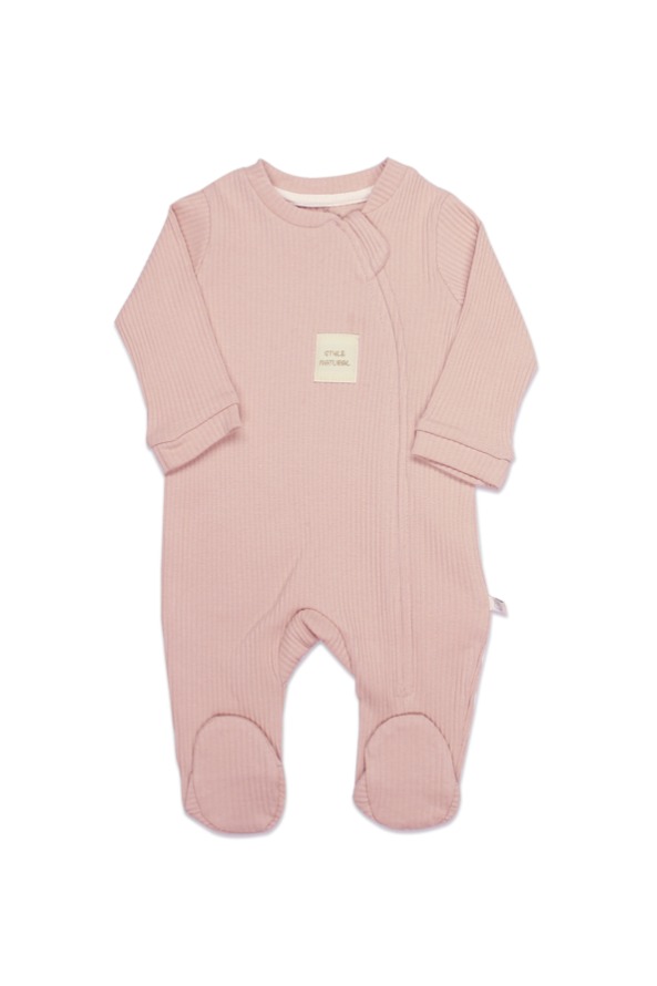 Bistyle Style Natural Fermuarlı Bebe Tulum 15115 Pembe