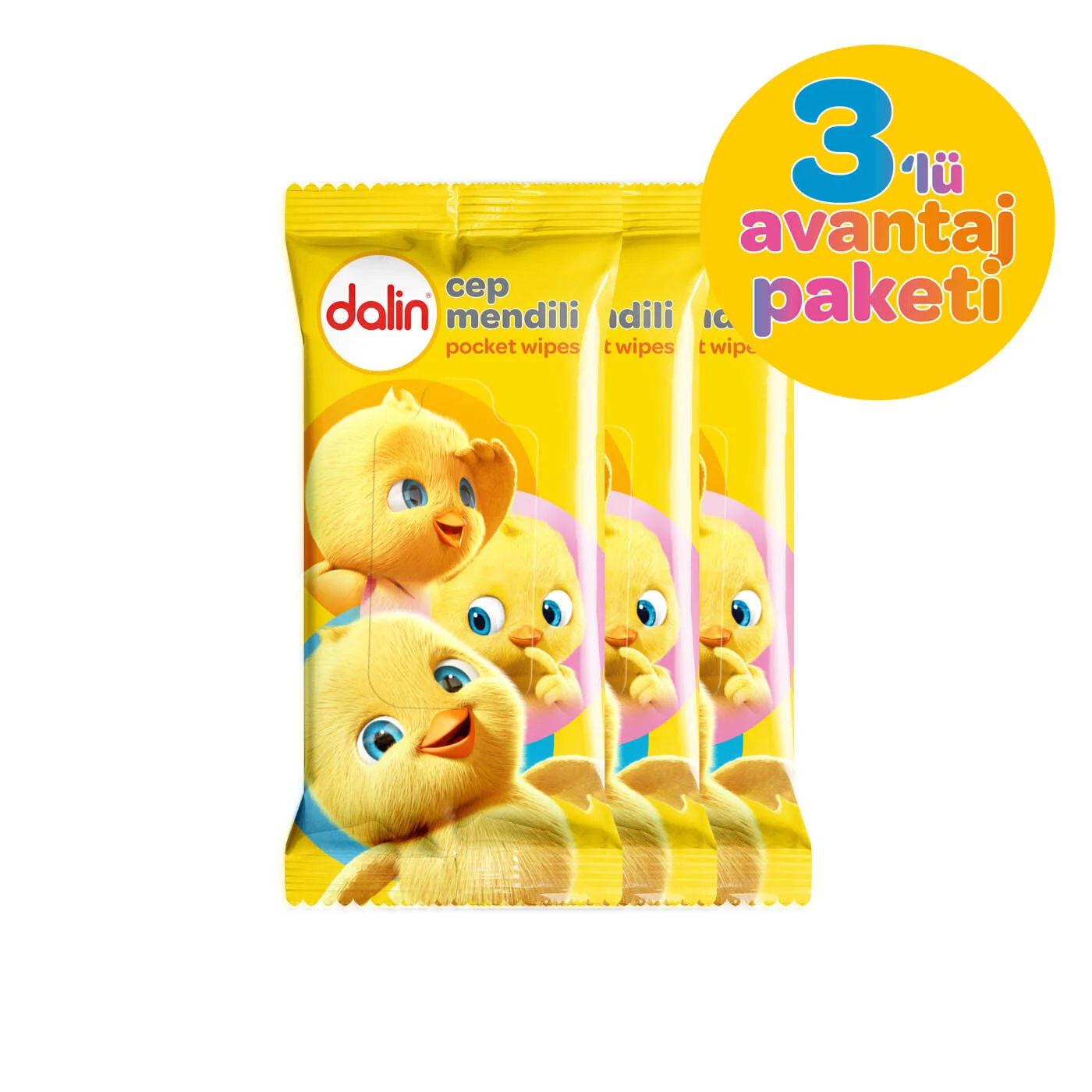 Dalin Klasik Islak Cep Mendil 3x15 Adet