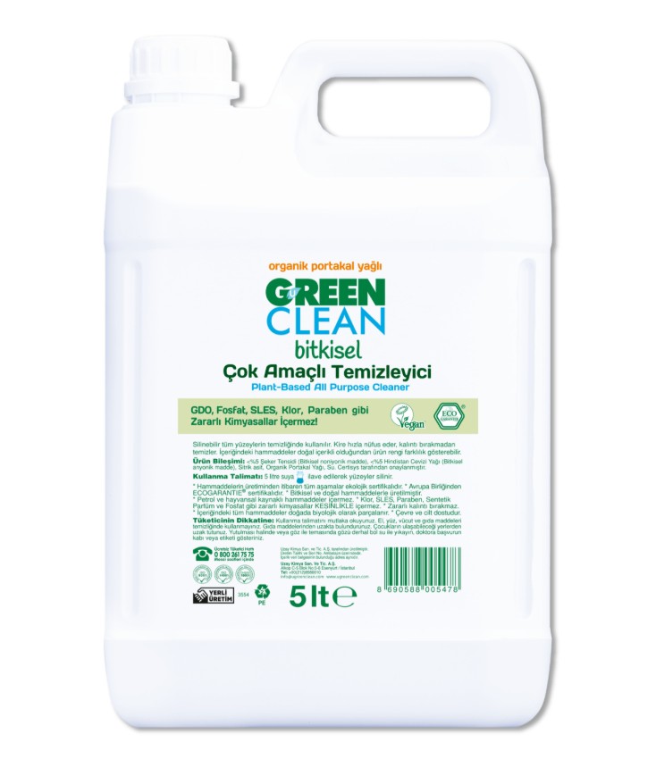 Green Clean Bitkisel Çok Amaçlı Temizleyici 5lt