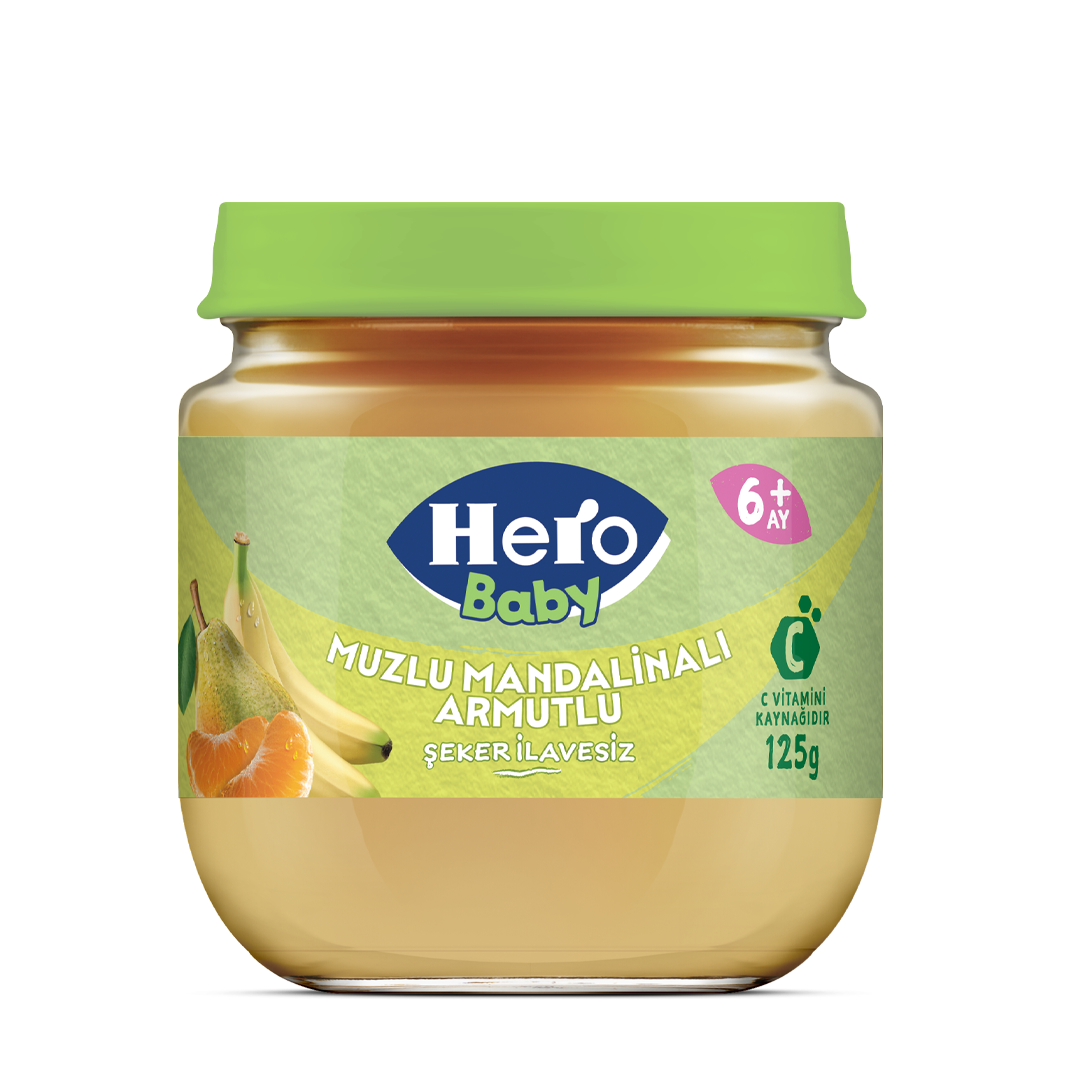 Hero Baby Muzlu Mandalinalı Armutlu Kavanoz Mama 125 Gr