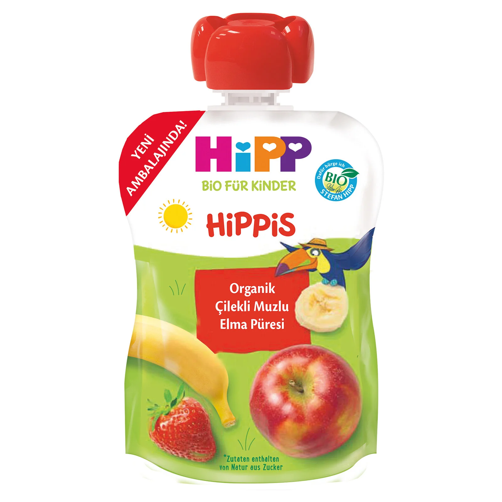 Hipp Organik Çilekli Muzlu Elmalı Meyve Püresi 100 Gr