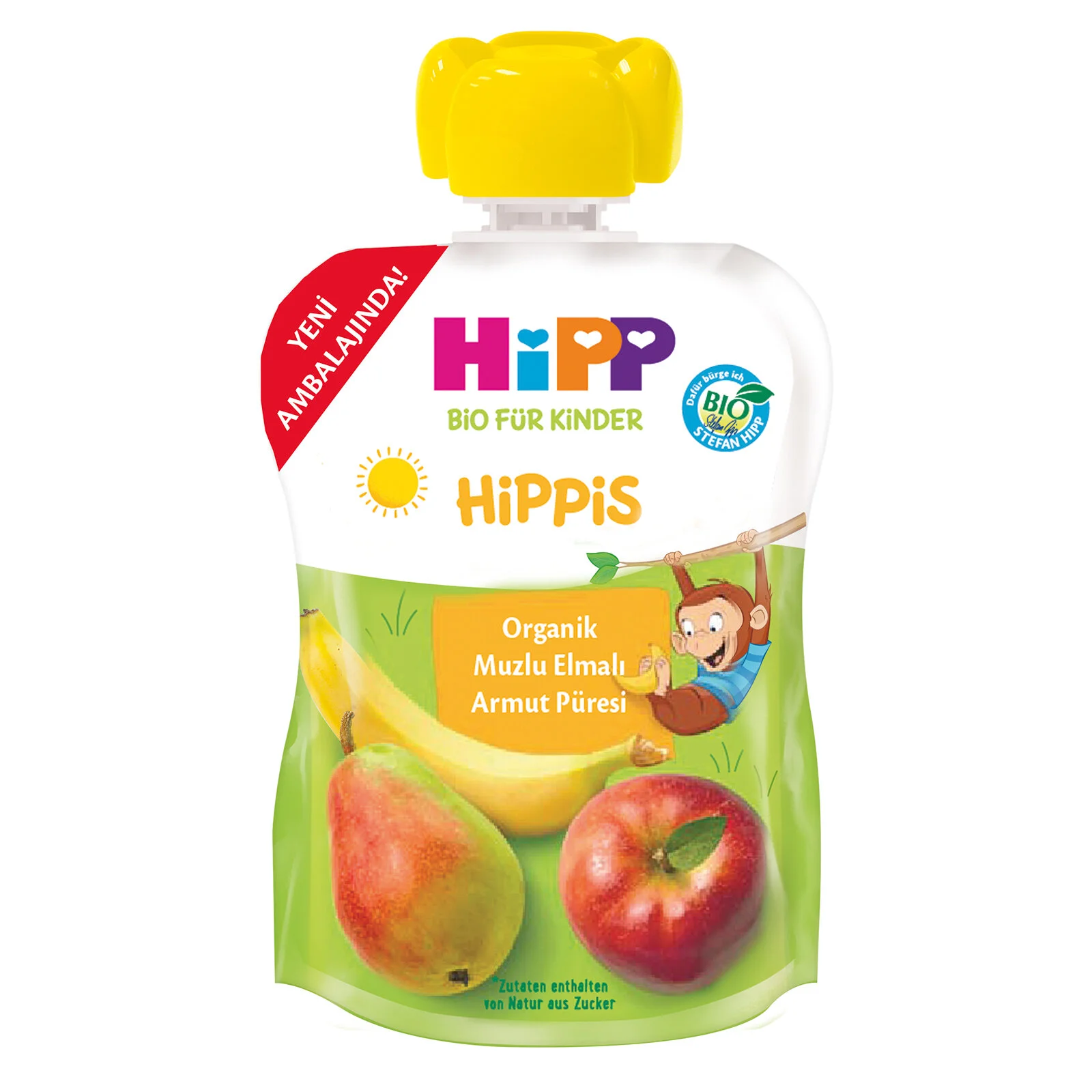 Hipp Organik Muzlu Elmalı Armutlu Meyve Püresi 100 Gr