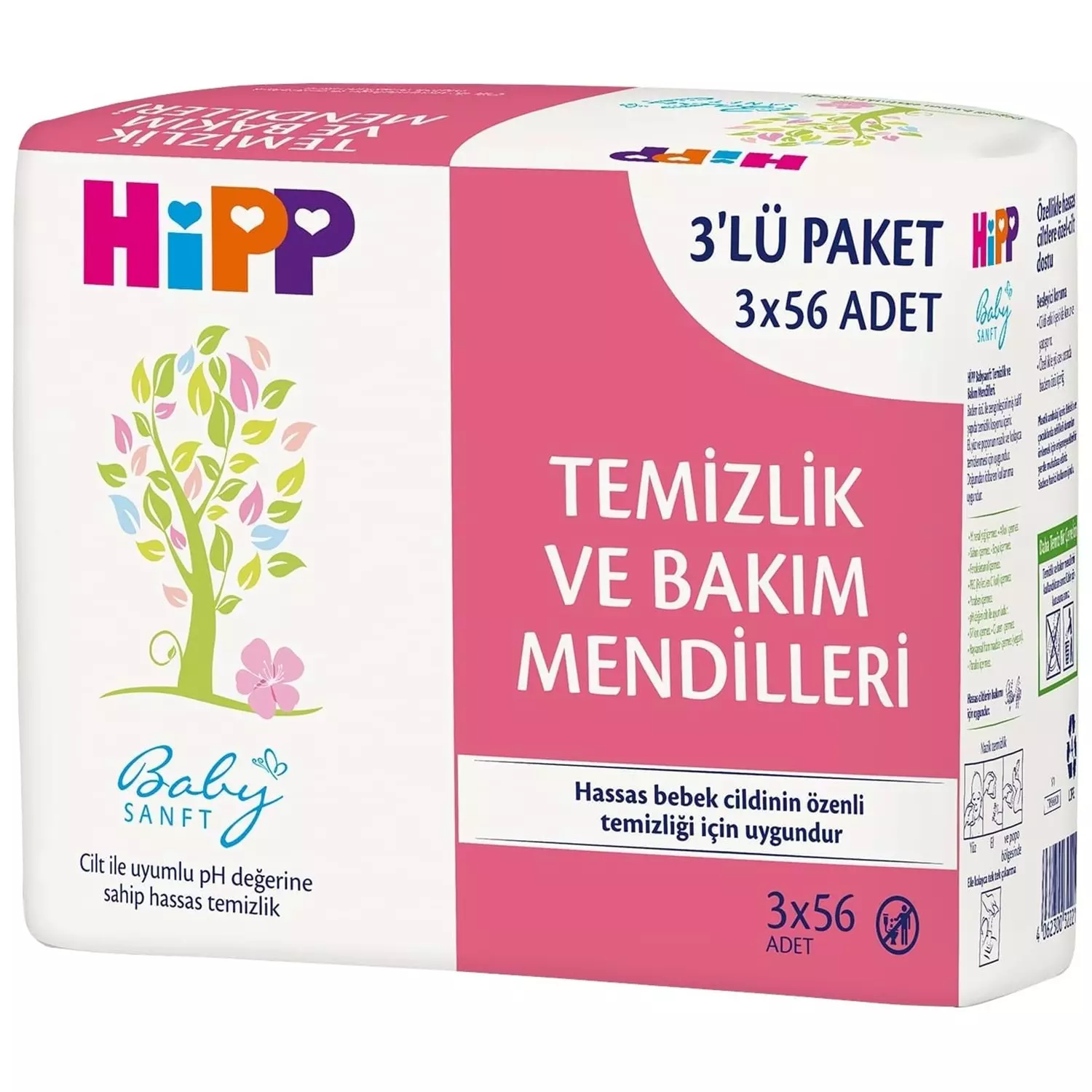 Hipp Temizlik ve Bakım Mendili 3'Lü 168 Yaprak