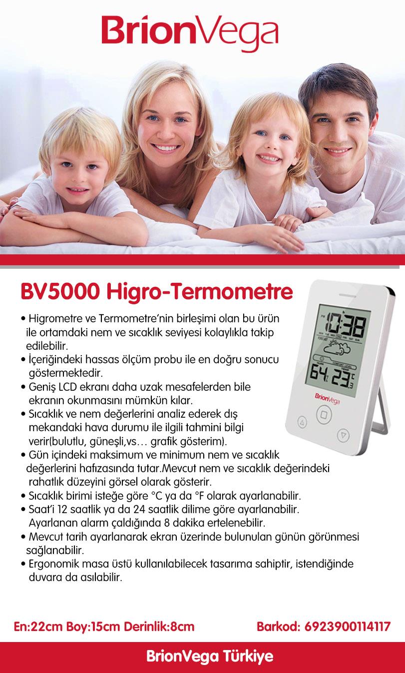 Brion Vega Dijital Oda Nem Ölçer Termometre BV5000
