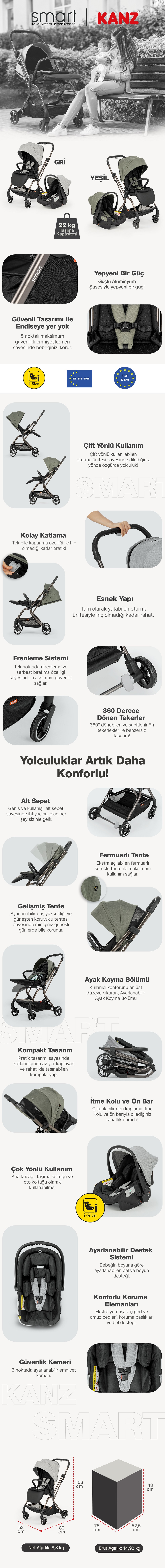 Kanz Smart Travel Sistem Bebek Arabası