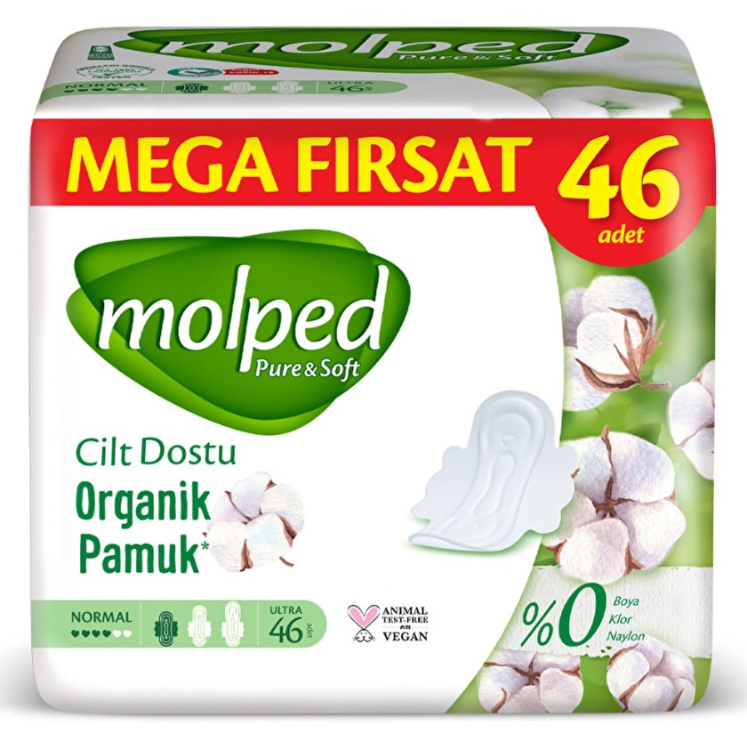 Molped Pure & Soft Mega Normal Hijyenik Ped 46'lı