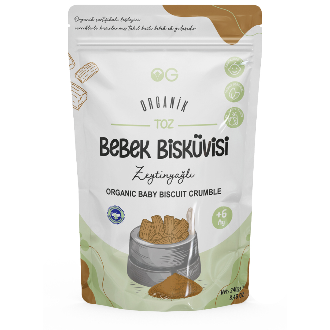 OG Natural Organik Toz Zeytinyağlı Bebek Bisküvisi 240 Gr 6+ Ay