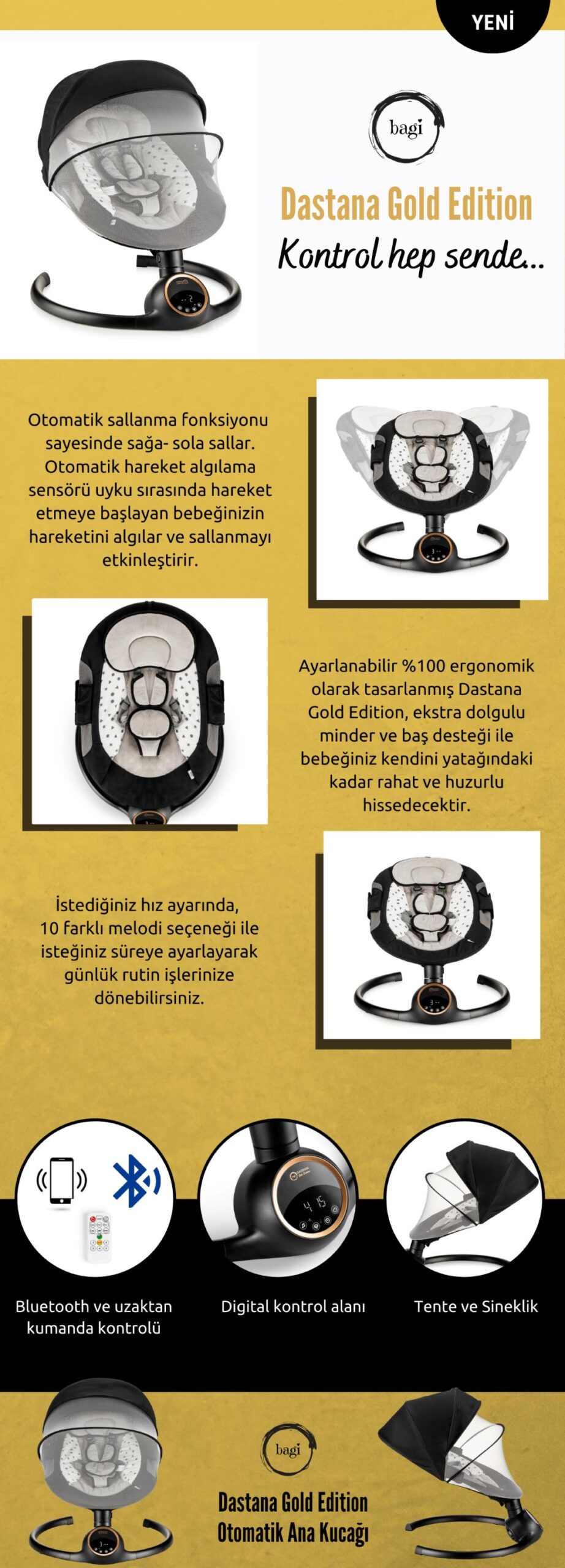 Bagi Dastana Gold Edition Otomatik Ana Kucağı