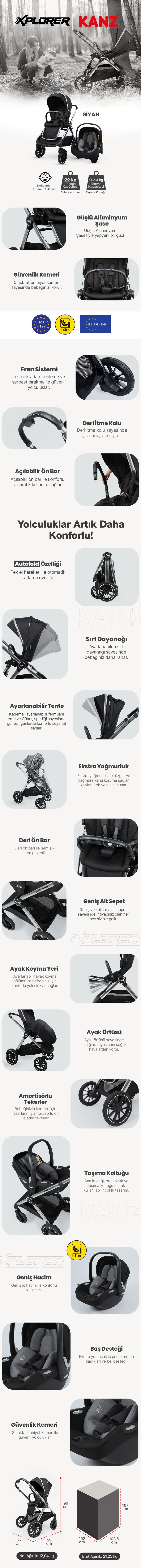 Kanz Explorer Travel Sistem Bebek Arabası