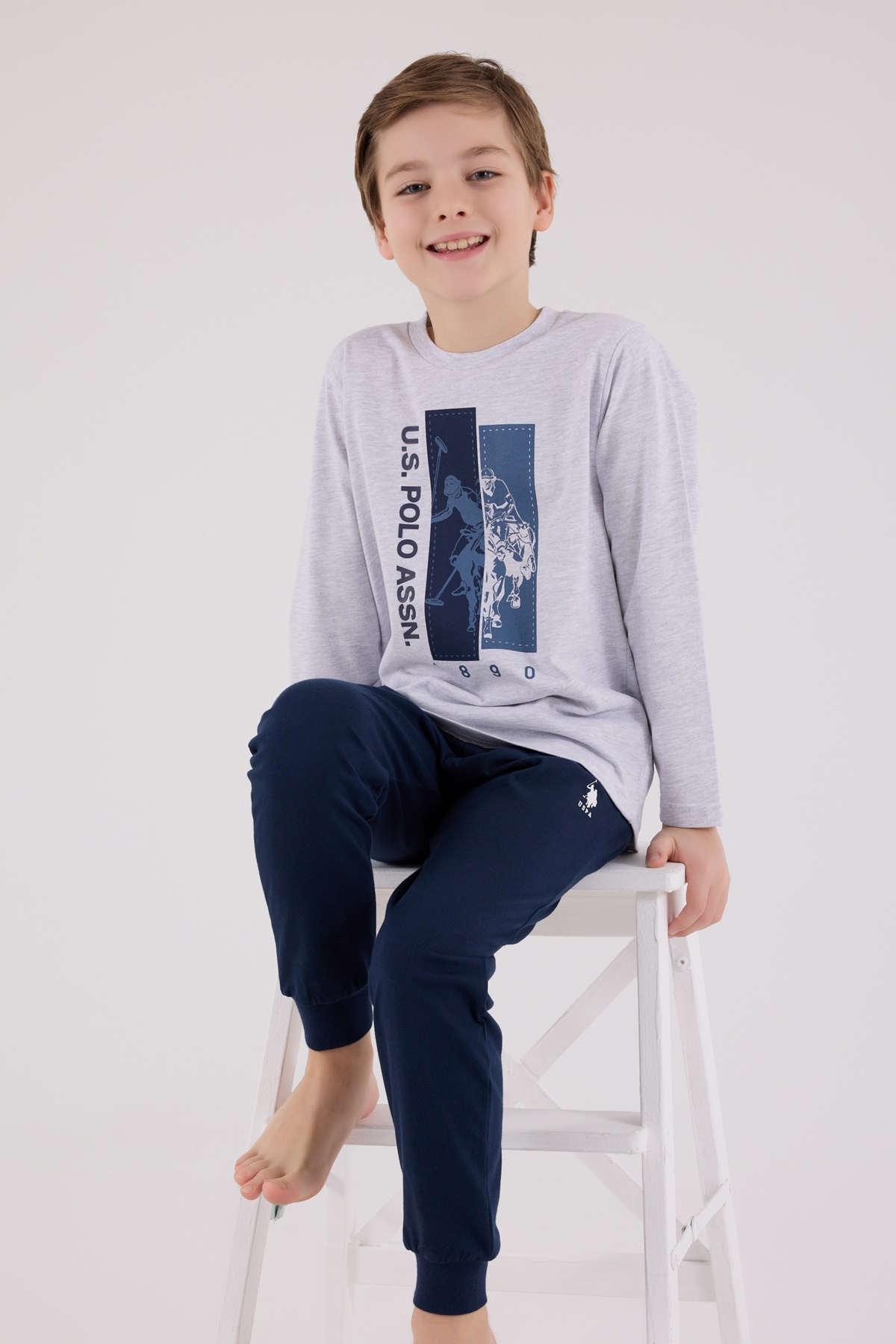 U.S. Polo Assn Uzun Kol Pijama Takım US2206-4 Karmelanj