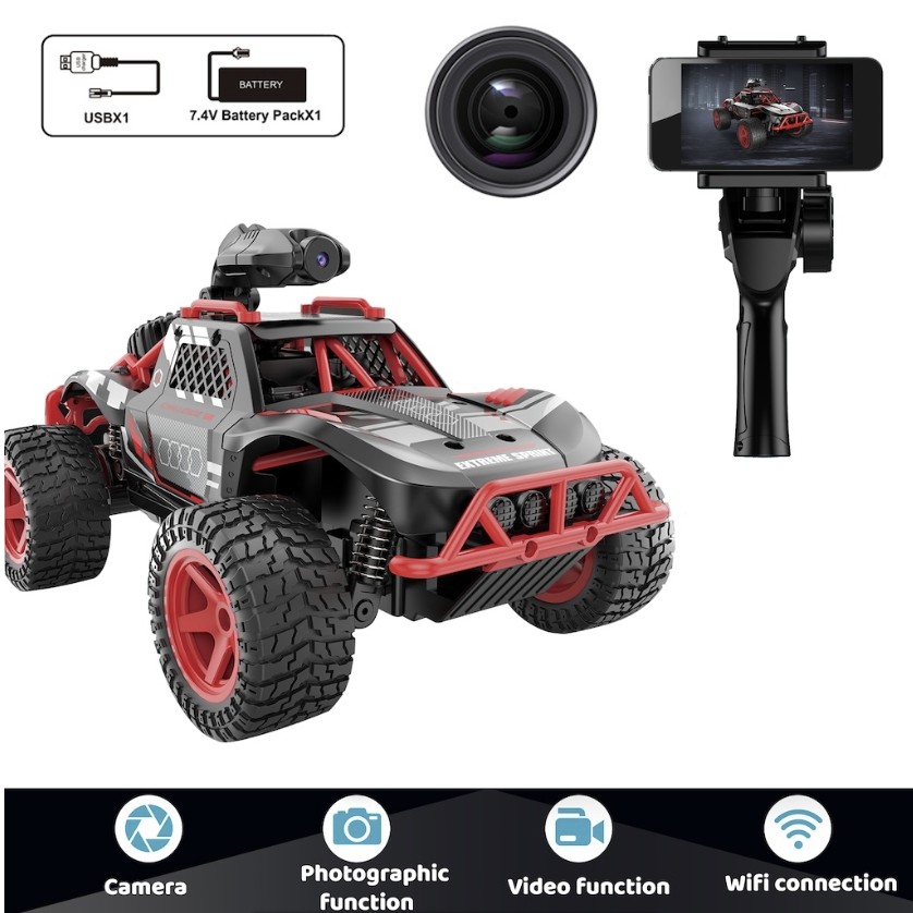 Uzaktan Kumandalı Kameralı Full Fonksiyon Şarjlı 2.4G Off Road Araba - 666-764WA