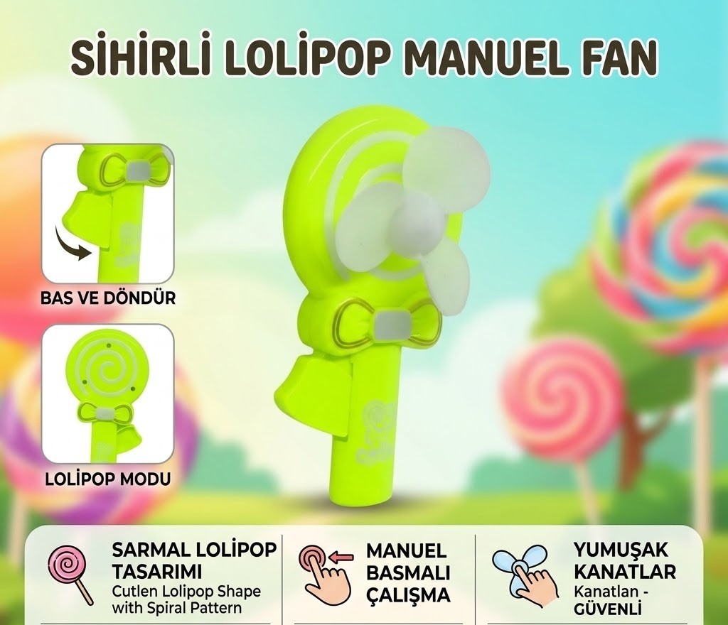 Lolipop Model El Fanı - Yeşil