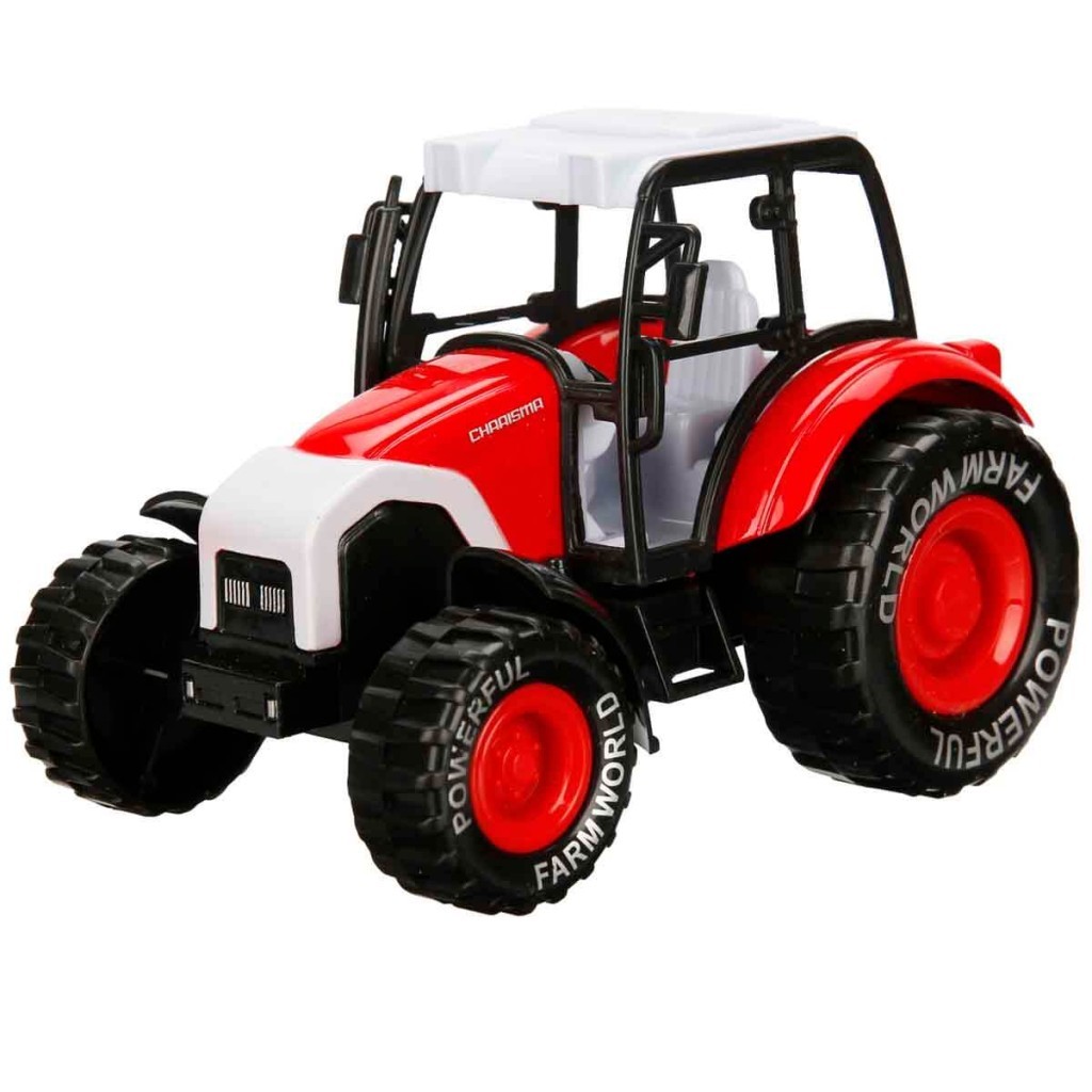 Çek Bırak Metal Traktör 15 cm - Kırmızı