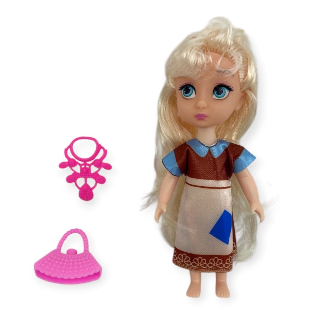 Aksesuarlı Mini Prenses Oyuncak Bebek 13 Cm