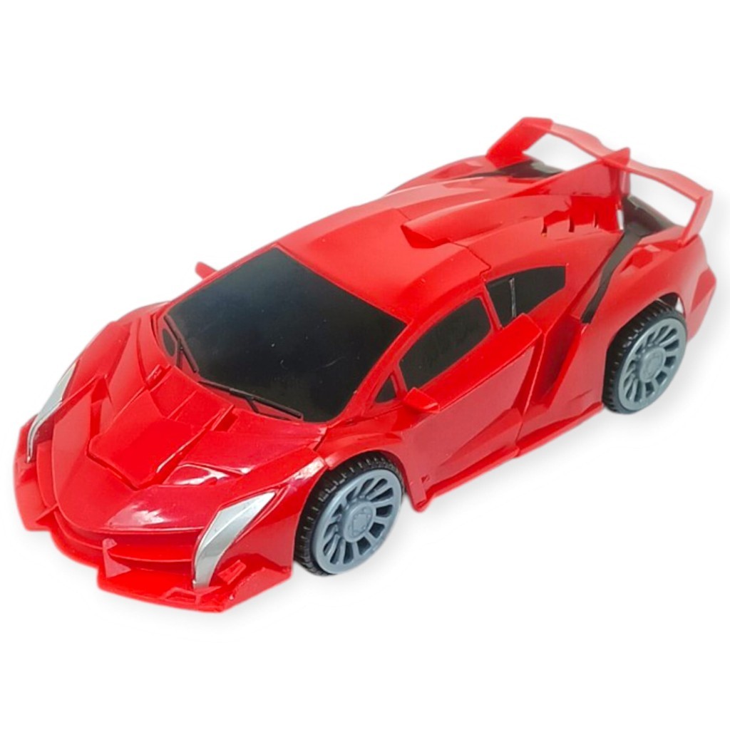 Pilli Robota Dönüşen Araba 17 cm - Kırmızı