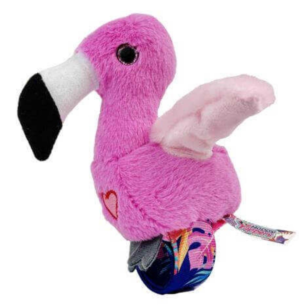 Peluş Ses Tekrarlı Hayvan Bileklik Aksesuar - Pembe Flamingo