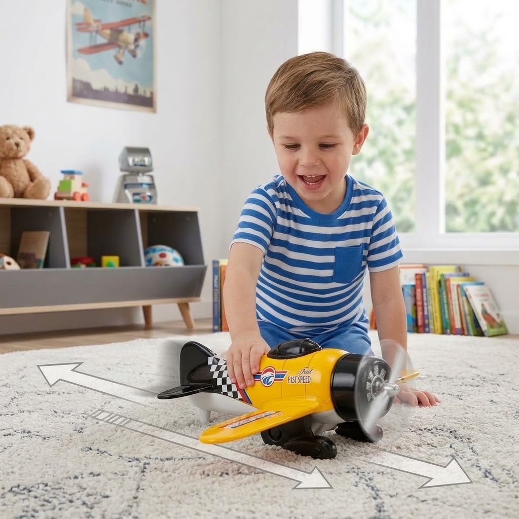 Die-Cast Çek-Bırak Uçak Oyuncak - Sarı