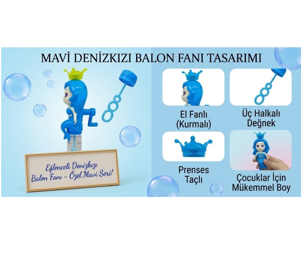 Eğlenceli Deniz Kızı Balon Fanı - 31076