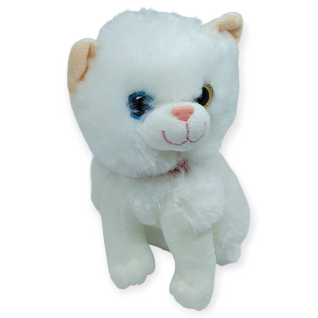 Sesli Peluş Kedi Van Kedisi 25 cm - Beyaz