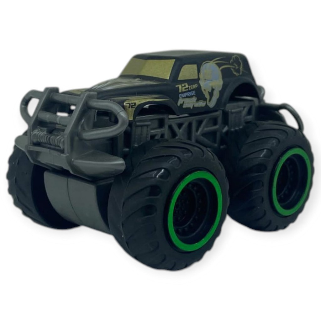 Superior Burst Siyah Renkli Mini Monster Truck - 8 cm Hareketli Tekerlekli Oyuncak Araba