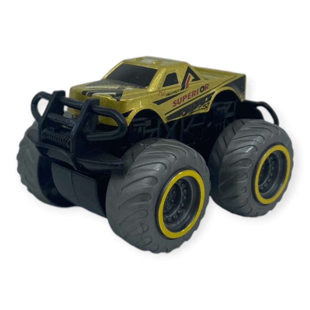 Superior Burst Siyah Renkli Mini Monster Truck - 8 cm Hareketli Tekerlekli Oyuncak Araba
