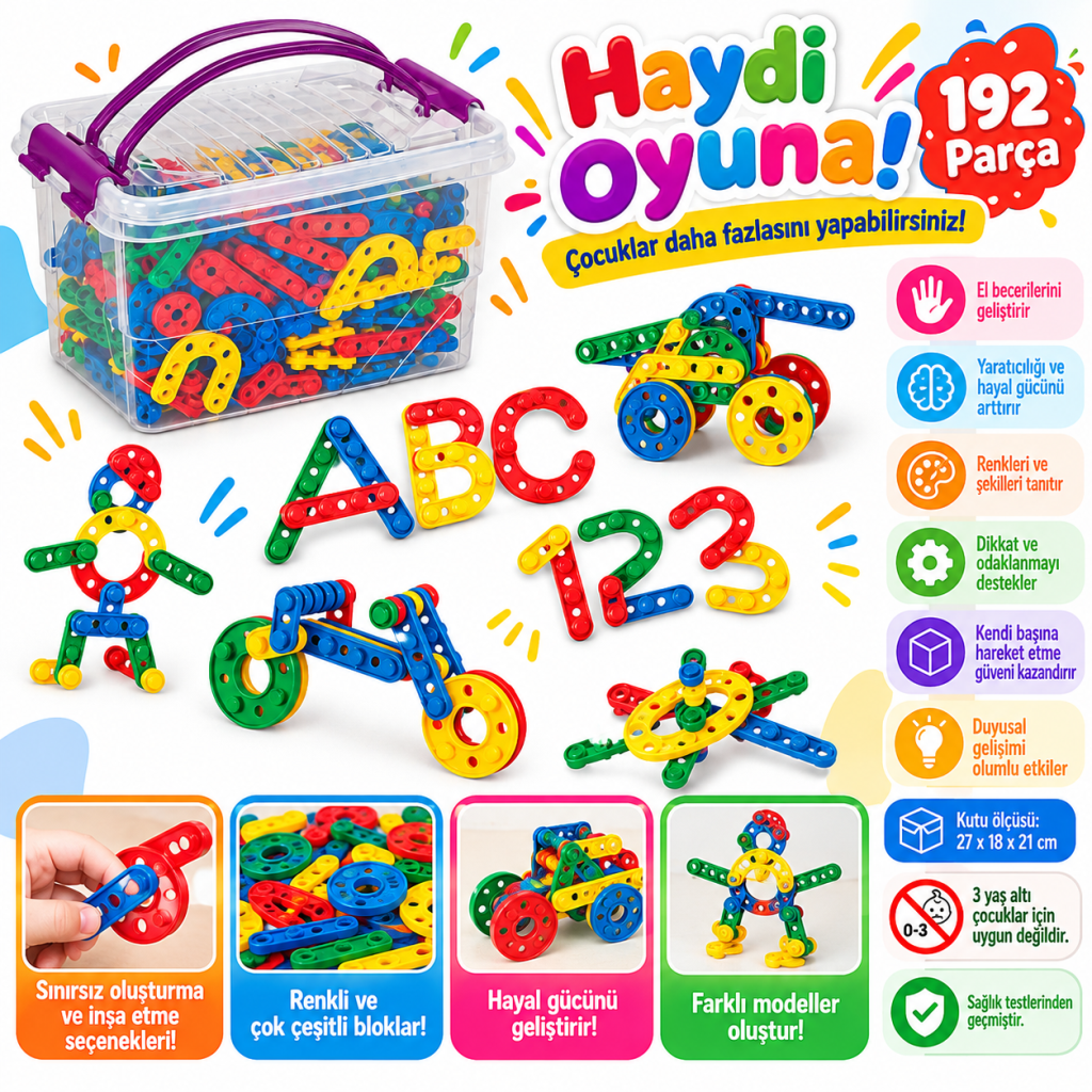 01903 Click Clack 192 Parça BLOK